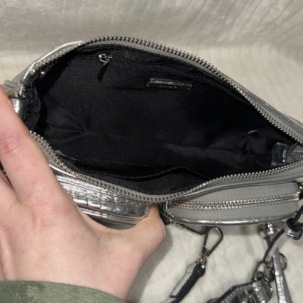 Aldo Silver Metallic Multi Purpose Crossbody Bag - Picture 8 of 11
